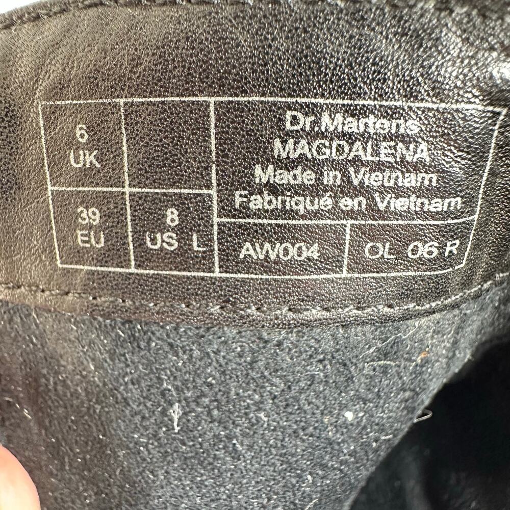 Dr. Martens Magdalena Black Leather Heeled Chelsea Chunky Lug Boots Size 8 - Picture 6 of 6